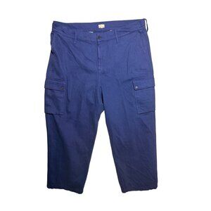 J.Crew Mens Re-Imagined 37=2xl Cargo Pants Blue Cotton Blend Sustainable
